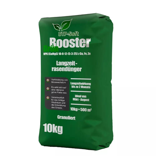 10kg Rasendünger gegen Moos – Stickstoff Rasen Booster Granulat für dichten Rasen